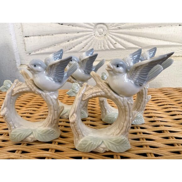 Vintage 60's Otagiri Porcelain Bird Napkin Rings Japan set of 4 - Picture 11 of 11